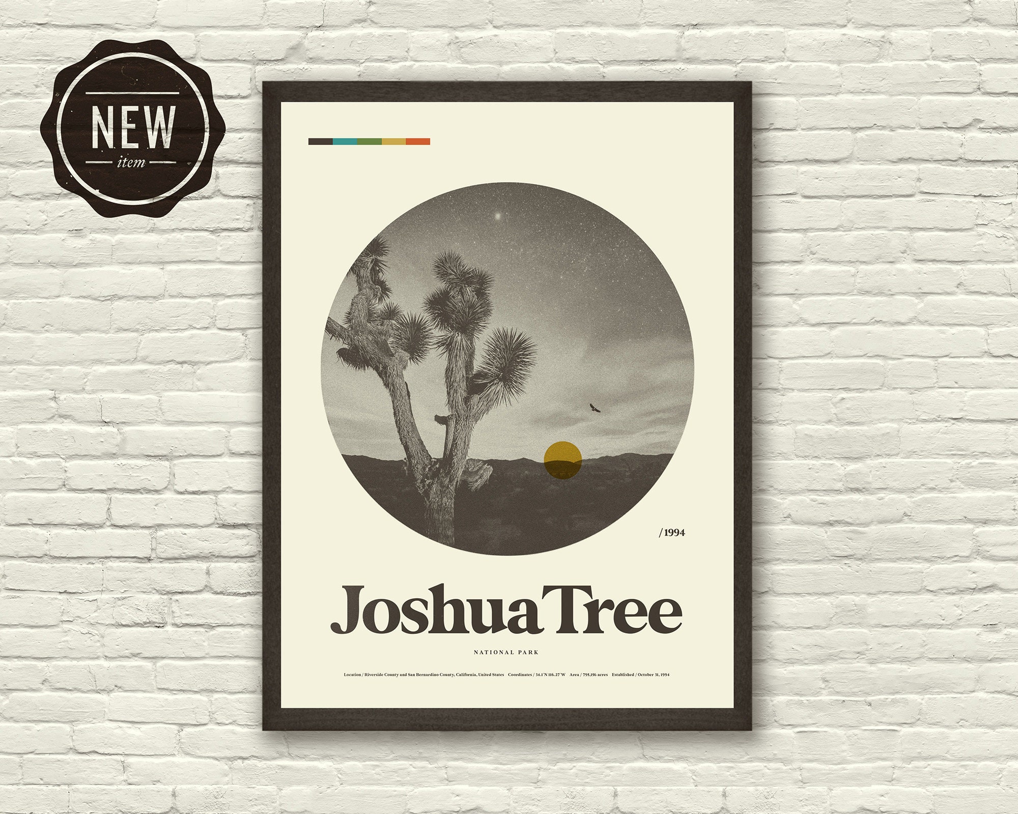 NATIONAL PARK Poster - JOSHUA Tree Art Print Poster, 18x24 Lithograph ...