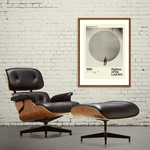 INDIANA JONES Inspired Art Print Poster - Raiders of The Lost Ark, 18 x 24 Lithograph, Mid-Century Modern, Swiss, Vintage, Retro Home