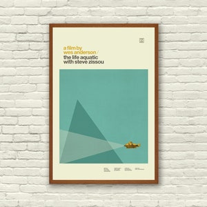 THE LIFE AQUATIC Inspired Poster, Art Print Movie Poster - Minimalist, Nautical, Triangle, Hollywood Regency, Vintage, Retro Home