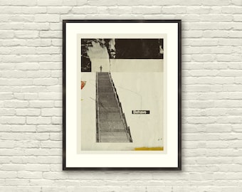 JOKER Variant Art Print Poster, Stairs, Joaquin Phoenix, 18x24 Lithograph Art Print, MidCentury Modern, Swiss