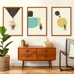 THE EMPIRE ABSTRACT - Star Wars Inspired Posters - Mid Century Modern Art Print Series, cut paper collage, vintage, shapes