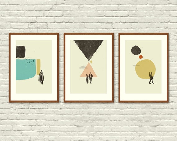 THE EMPIRE ABSTRACT Star Wars Inspired Posters Mid Century Modern Art Print Series Cut Paper Collage Vintage Shapes Etsy Canada