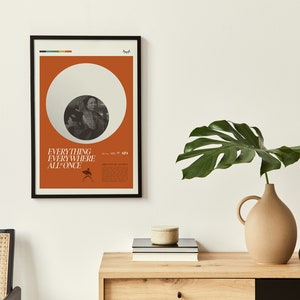 TODO EN TODAS PARTES, TODO A LA VEZ, póster inspirado, Michelle Yeoh, impresión artística, estilo moderno de mediados de siglo, póster