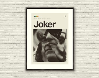 JOKER Art Print Poster, Shattered, Joaquin Phoenix, 20x28 Lithograph Art Print, MidCentury Modern, Swiss, Helvetica