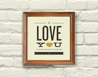 Op MOONRISE KINGDOM geïnspireerde poster, Wes Anderson, 5 x 5 Art Print, Valentijnsdag, typografie, indie, liefde, kinderkamer