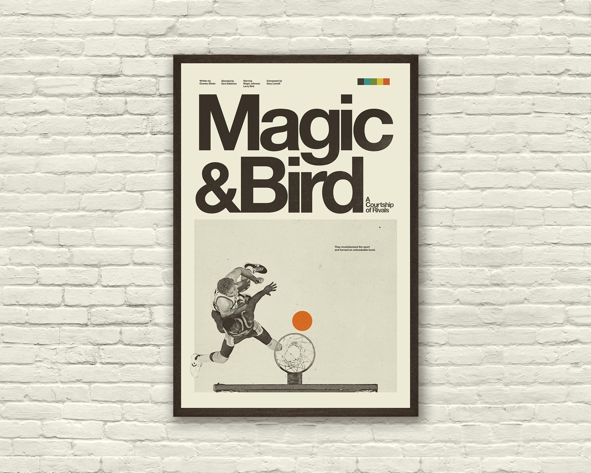 MAGIC Johnson & Larry BIRD Inspired Poster, Art Print - Minimalist