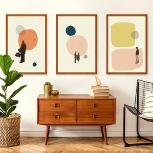 LOVE in THE ABSTRACT - Eternal Sunshine of The Spotless Mind, Lost in Translation, Annie Hall Inspired Posters - Mid Century Modern