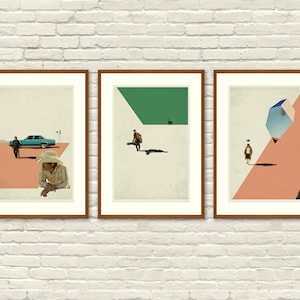 COEN BROTHERS Inspired Posters, Art Print Movie Poster Series - Minimalist, Graphic, Mid Century Modern, Vintage Style, Retro Home