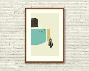 THE EMPIRE ABSTRACT - Star Wars, Lando Calrissian Poster ispirato - Serie di stampe artistiche moderne di metà secolo, collage di carta tagliata, forme