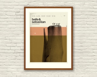 Mid Century Modern, Whale, Nautical - Belle & Sebastian, 18 x 24 Lithograph, Hipster, Ocean, Scotland