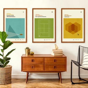 WES ANDERSON Inspired Posters, Art Print Movie Poster Series - 12 x 18 Minimalist, Graphic, Mid Century Modern, Vintage Style, Retro Home