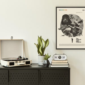 JOHN WILLIAMS Inspired Art Print Poster - 18 x 24 Lithograph, Music, Composer, Mid-Century Modern, Swiss, Vintage, Retro Home