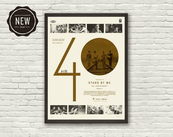 STAND BY ME Inspiriertes Poster, Kunstdruck - 18x24 Mid-Century Modern, 40 Jahre, Zugspuren, Oregon, Alternatives Poster, Schwarz und Gold