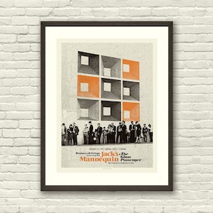 MID CENTURY MODERN In Line, Jack es Mannequin 18 x 24 Kunstdruck Konzert Poster, Lithographie, Hipster, Vintage Stil