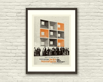 MID CENTURY MODERN In Line, Jack's Mannequin 18 x 24 Art Print Concert Poster, Lithograph, Hipster, Vintage Style