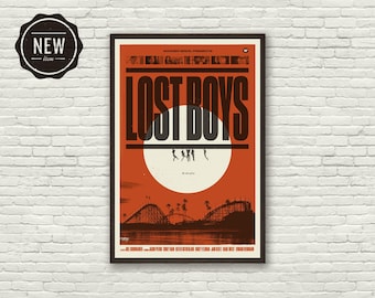 THE LOST BOYS, Vampires Inspired Poster, Mid-Century Modern, Art Print, Red, Horror, 80s, Vintage