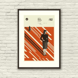 Blade Runner Inspired Poster, Art Print - Minimalist Shapes, Collage, Swiss, Vintage