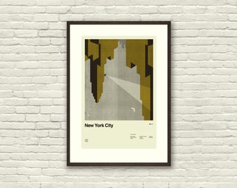 SUPERHERO CITY Inspired Poster, Spider-Man (New York City), Movie Art Print - Art Deco, Modern