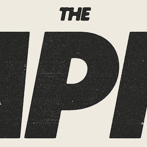 K&ouml;nnte beinhalten: Schwarz-wei&szlig;er Grafiktext, der "THE EMPIRE" in einer fetten Schrift im Vintage-Stil lautet.