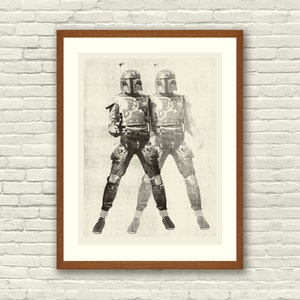 BOUNTY HUNTER - Star Wars Inspired, Boba Fett 18 x 24 Handprinted Silkscreen Art Print, Modern Poster, Boutique, Retro Home