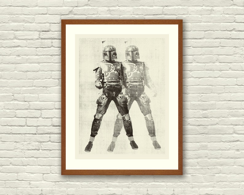 BOUNTY HUNTER Star Wars Inspired, Boba Fett 18 x 24 Handprinted Silkscreen Art Print, Modern Poster, Boutique, Retro Home image 1