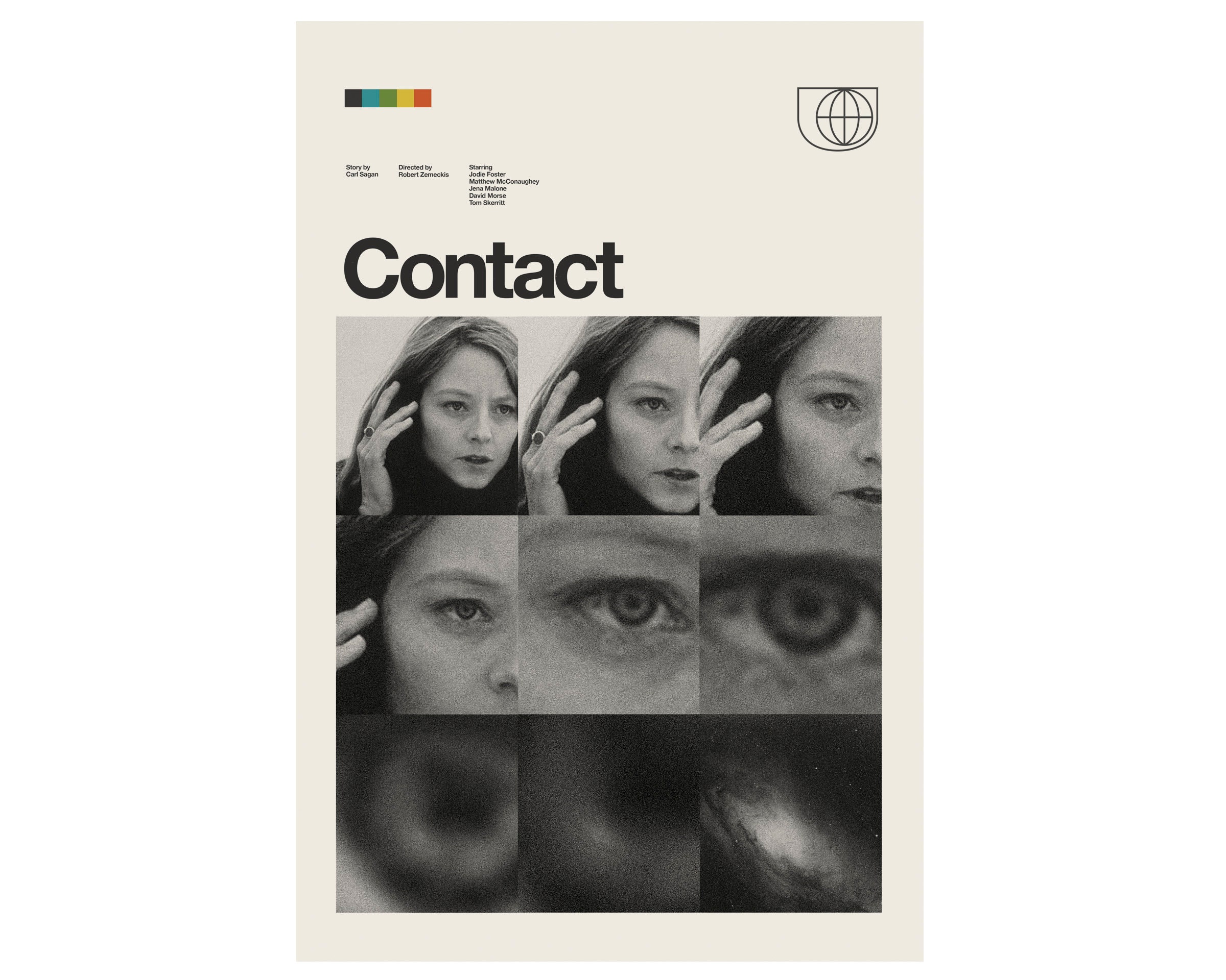CONTACT Movie Poster, Jodie Foster, Art Print - Minimalist