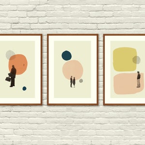 LOVE in THE ABSTRACT - Eternal Sunshine of The Spotless Mind, Lost in Translation, Annie Hall Inspired Posters - Mid Century Modern