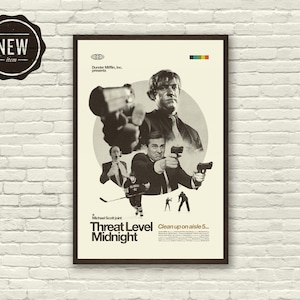 THE OFFICE Inspiriert Poster, Threat Level Midnight, Kunstdruck - Helvetica, Mid-Century Modern, schwarz weiss, Swiss, Poster