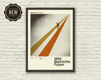BACK to the FUTURE Inspired Art Print Poster - 18 x 24 Lithograph, Mid-Century Modern, Swiss, Vintage, Retro Home
