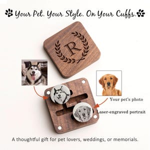Custom Pet Portrait Cufflinks – Personalized Pet Photo Cufflinks,Pet Memorial Cufflinks Gift for Him,Dog Cat Cuff Links for Men,Wedding Gift