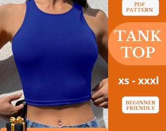 cartamodello per canottiera - top allacciato alla caviglia - camicetta - camicia da yoga - taglie forti - y2k