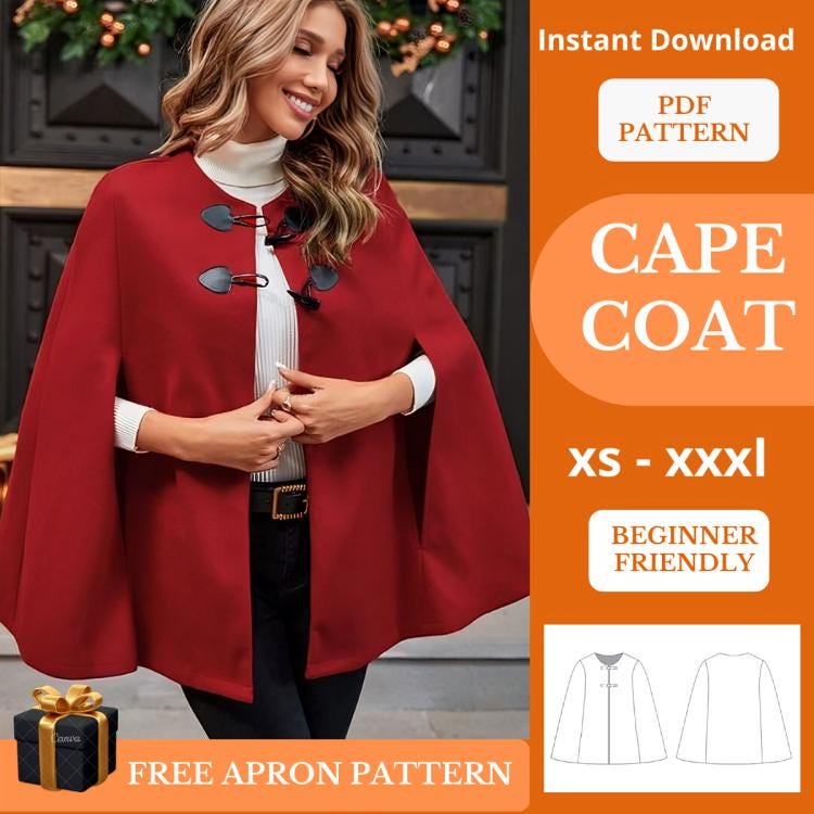Wool Cape Coat - Etsy