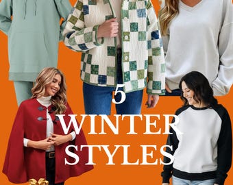 Colección de patrones de costura para chaquetas de patchwork y abrigos de invierno / Paquete de patrones para mujer / Fácil para principiantes