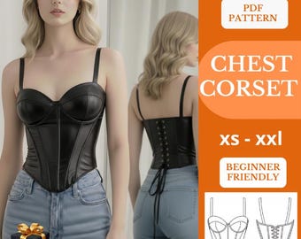 Modello di cucito per corsetto/bustier strutturato/top da donna