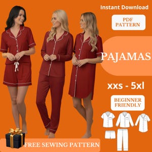 Naaipatroon pyjama bruidsmeisje | 3-in-1 nachtkledingset pdf