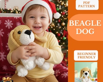 Schema PDF per amigurumi Beagle / Tutorial per realizzare un cucciolo all'uncinetto / Download digitale istantaneo