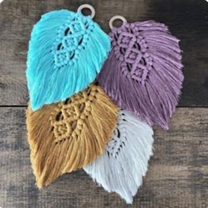 Makraméfjädermönster PDF – DIY-väggbonadshandledning – Boho Home Decor Digital produkt bild 9