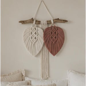 Makraméfjädermönster PDF – DIY-väggbonadshandledning – Boho Home Decor Digital produkt bild 11
