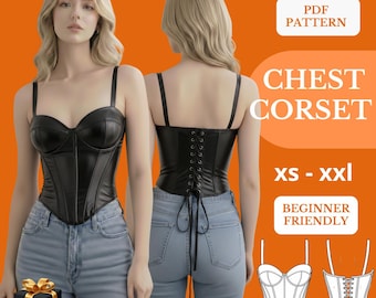 Patrón de costura para corsé/bustier estructurado/top para mujer