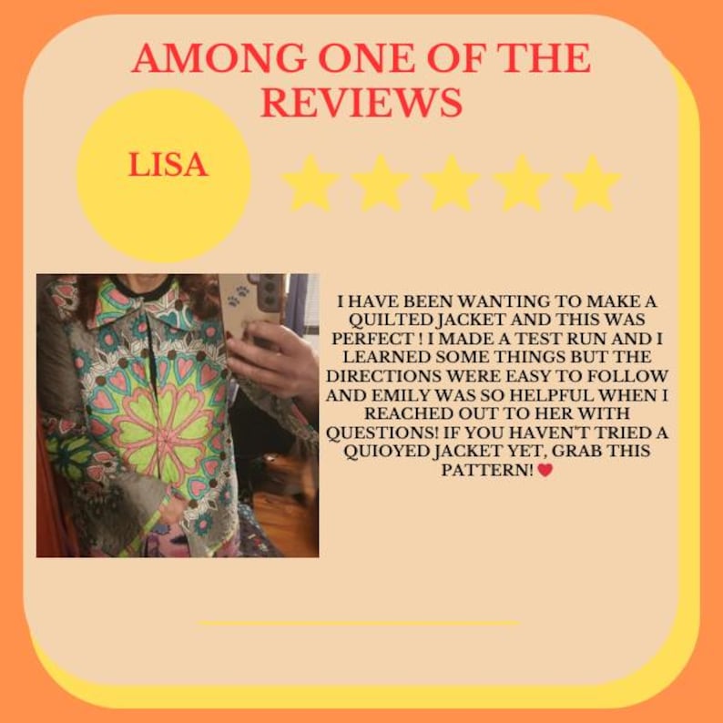 Patchwork Jacket Sewing Pattern PDF – Quilted Floral Coat Pattern – Cottagecore – Easy Beginner Friendly Tutorial image 6