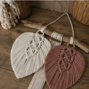 Makraméfjädermönster PDF – DIY-väggbonadshandledning – Boho Home Decor Digital produkt bild 2