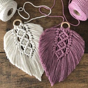 Makraméfjädermönster PDF – DIY-väggbonadshandledning – Boho Home Decor Digital produkt bild 7