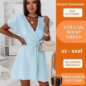 Wrap Maxi Dress Sewing Pattern / Women&#39;s skirt shirt pattern / Modern designs