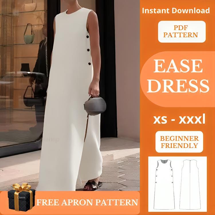 Chiffon Dress Sewing Pattern - Etsy UK