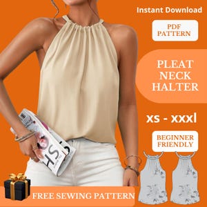 top con cuello halter- Patrón de costura -Blusa DIY para principiantes - soporte para el cuello schnittmuster