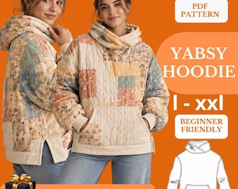Hoodie  Sewing Pattern PDF | Easy Beginner Knit Sweater | Quick Comfy Printable Pattern for Women