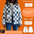 Patchwork Jacket Sewing Pattern PDF \u2013 Quilted Floral Coat Pattern \u2013 Cottagecore \u2013 Easy Beginner Friendly Tutorial product logo