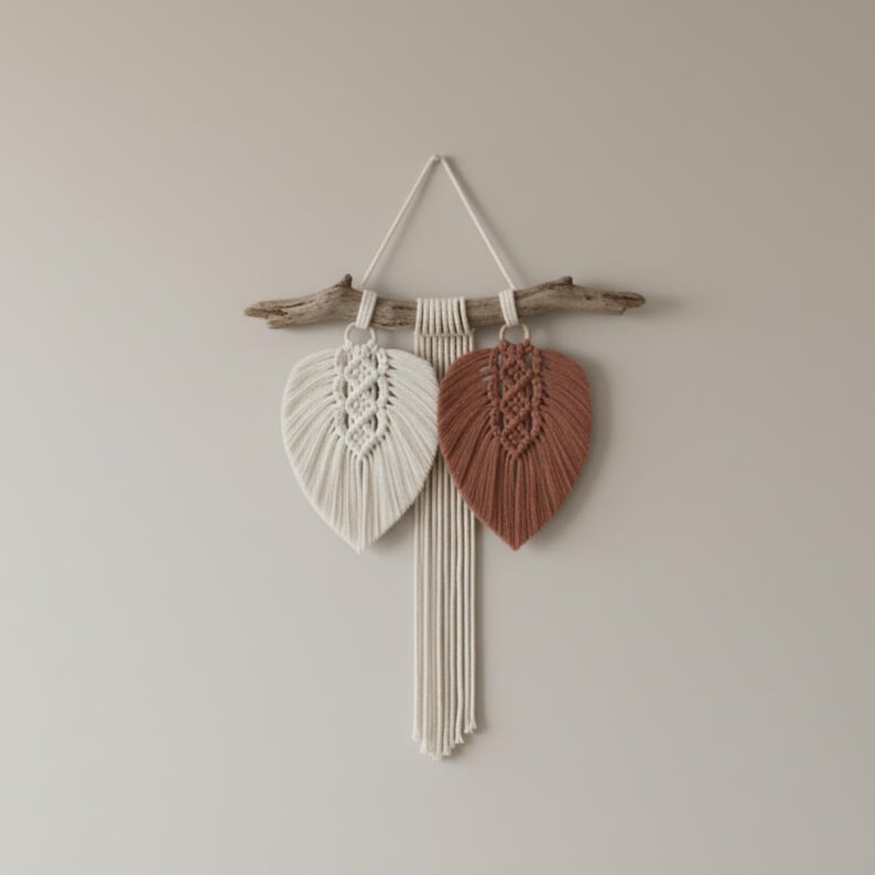 Makraméfjädermönster PDF – DIY-väggbonadshandledning – Boho Home Decor Digital produkt bild 10