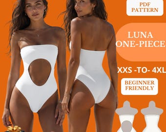 One Piece Swimsuit, Bandeau Monokini, Strapless Swimwear, High Cut Bathing Suit, Open Waist Swimsuit