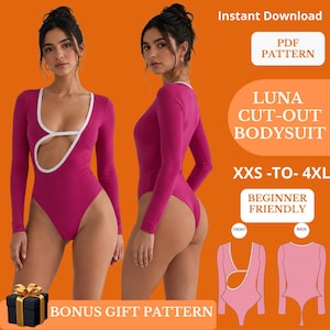 Langarm Trikot Schnittmuster PDF | Netz-Body | Ballett Trikot XXS–4XL | Elastischer Lycrastoff